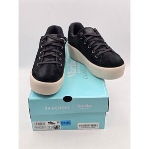 Skechers Martha Stewart Shoes Women Plateau Chic Lady Platform BLK 158821 Sz 7.5